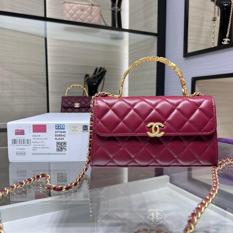 Chanel Handbags AP2946 Sheepskin Wine Red